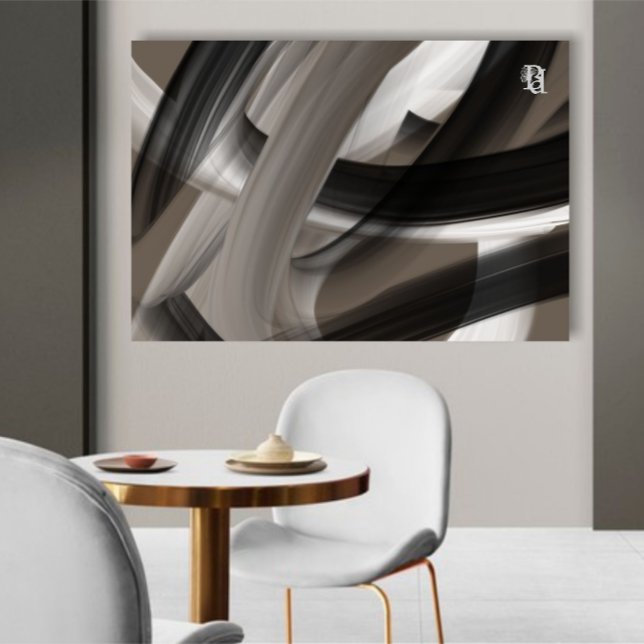 Black Brown Beige Abstract  Canvas Print (Creator Uploaded)