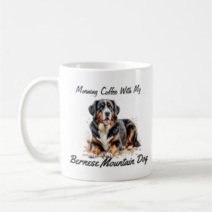 Black & Brown Bernese Mountain Dog PERSONALIZE Coffee Mug