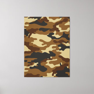 Black, brown camouflage, graphic design 016. canvas print