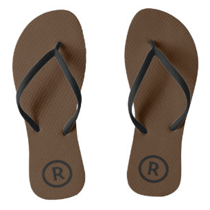 Black Brown Colour Initials costum Flip Flops