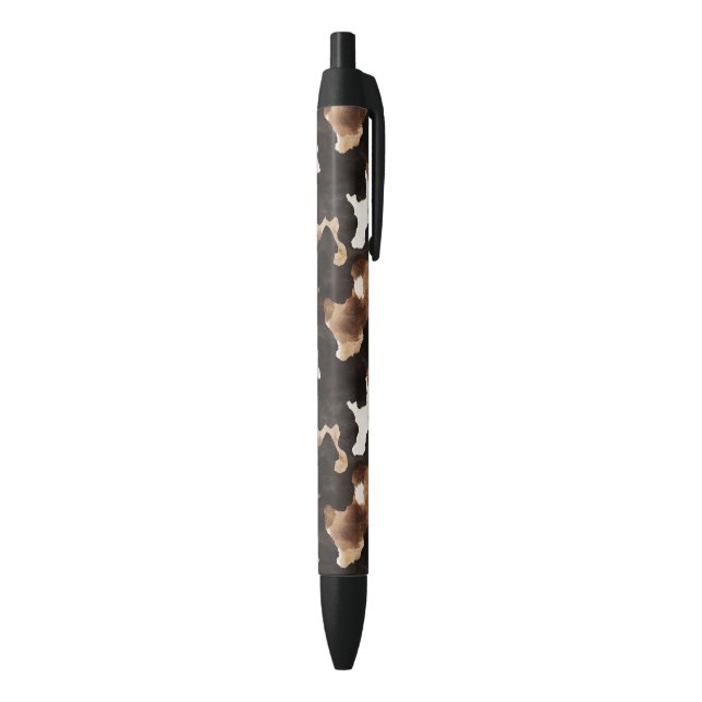 Black Brown Cream Cow Print Ink Pen (Bottom (Vertical))