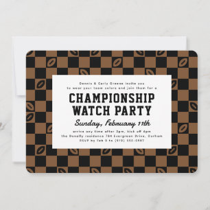 Black Brown Football Championship Game Watch Party Invitation