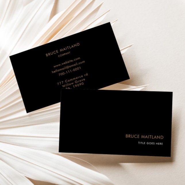 Black Brown Formal Retro  Business Card (Creator Uploaded)