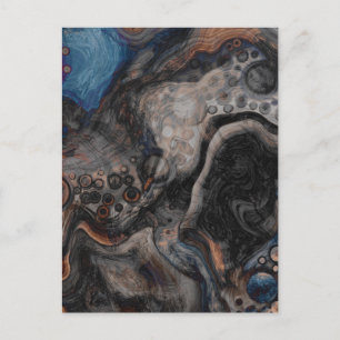 Black, Brown, Grey and Blue Abstract Modern  Postcard