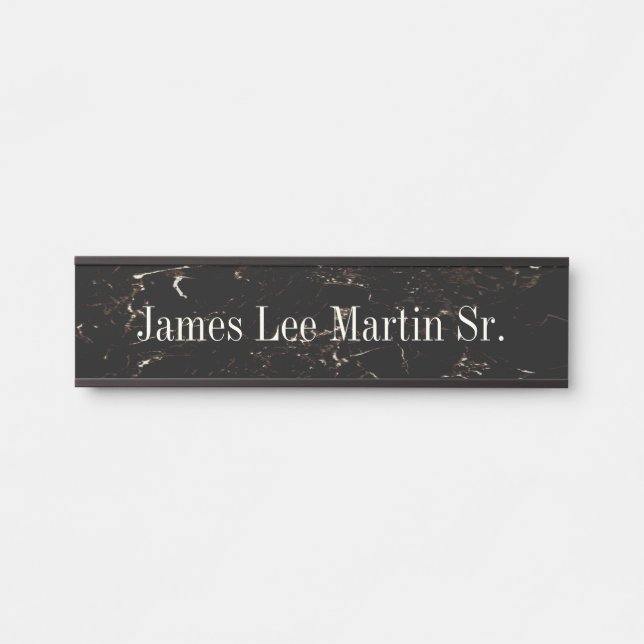 Black Brown Hanging Wall Name Plate Door Sign (Front)