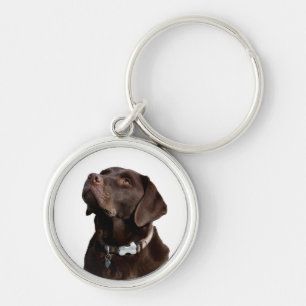 Black Brown Labrador Retriever Puppy Dog Keychain