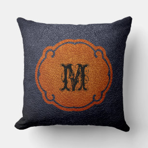 Black Brown Leather Cushion