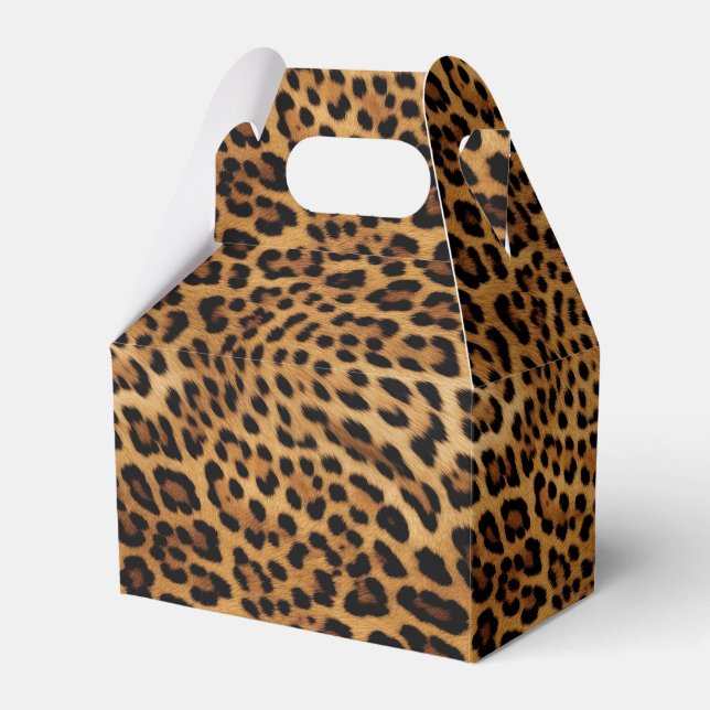 Black Brown Leopard Favour Box (Front Side)