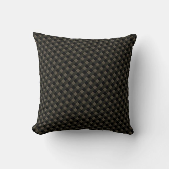 Black Brown Pattern Throw Pillow (Front)
