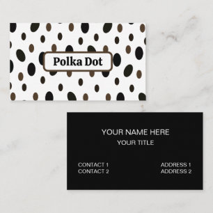 Black Brown Polka Dot Business Card