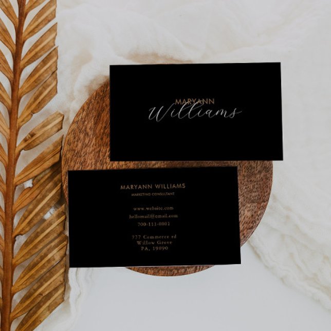 Black Brown Retro Marketing Consultant Business Card (Creator Uploaded)