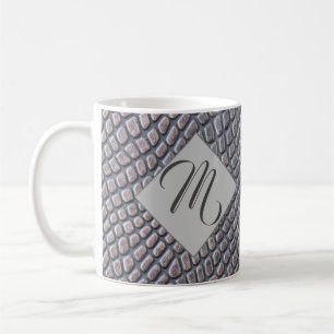 Black & Brown Snakeskin Look Personalised Initial Coffee Mug