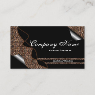 Black & Brown Stained Glass Tile Business Cards