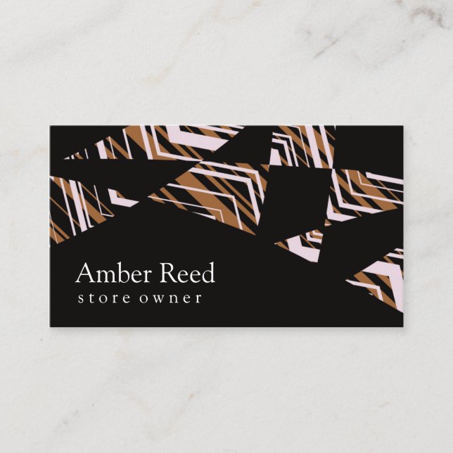Black & Brown - Stripe Business Card (Front)