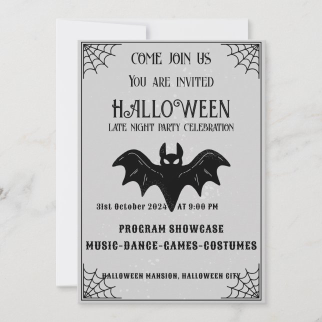 Black & Brown Vintage Halloween Party invitation (Front)