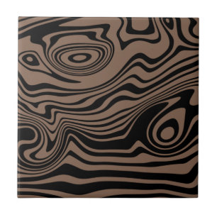 Black Brown Wavy Custom Colors Ceramic Tile