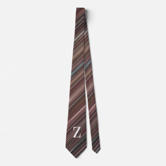 Black, Brown & White Diagonal Stripes Tie