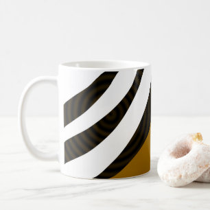 Black Brown White Stripes Coffee Mug