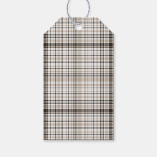 Black, Brown & White Tartan Plaid Gift Tags