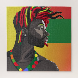 Black Bruh African American Man Juneteenth King Jigsaw Puzzle