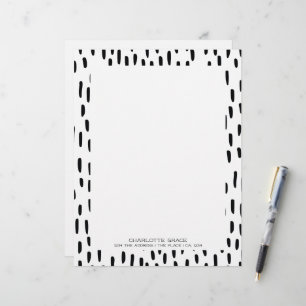 Black Brush Marks Personalised Custom Letterhead