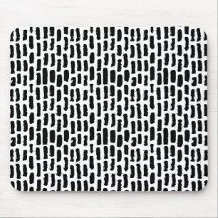 Black Brush Strokes Pattern Mouse Mat