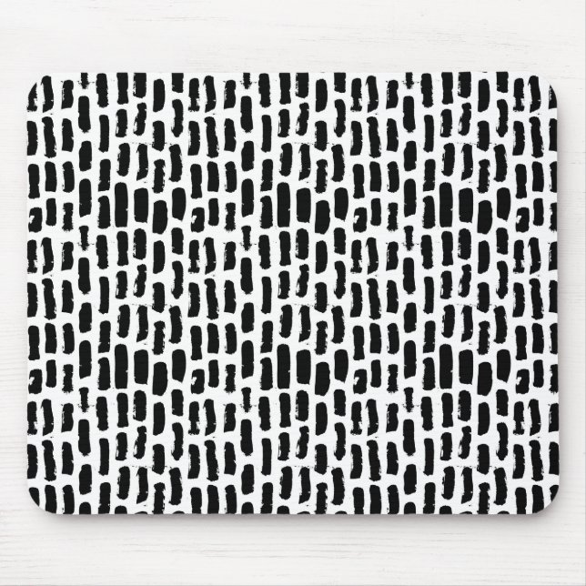 Black Brush Strokes Pattern Mouse Mat (Front)