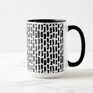 Black Brush Strokes Pattern Mug