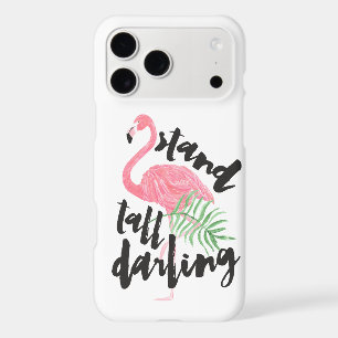 Black brush typography stand tall pink flamingo