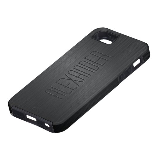 Black Brushed Aluminium Metal Look-Monogram iPhone 5 Cover