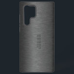 Black Brushed Aluminium Print Samsung Galaxy Case<br><div class="desc">Image of a black dark grey metallic brushed aluminium look. Available on other products and in 8 different colours. Customisable and optional monogram</div>