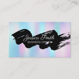 Black Brushed Holographic Gradient Business Card