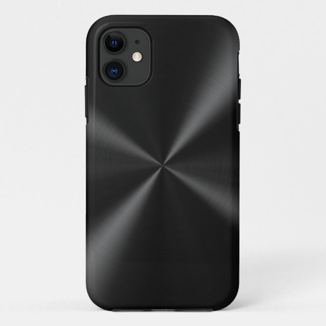Black Brushed Metal Case-Mate iPhone Case (Back)