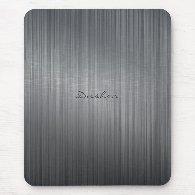 Black Brushed Metal iMouse Pad Mouse Mat (Front)