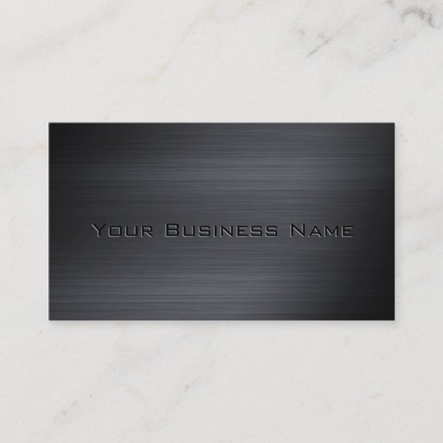 Black Brushed Metallic  Corporate Business Card (Front)