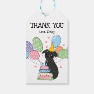 Black Brussels Griffon Dog Birthday Favour Gift Tags