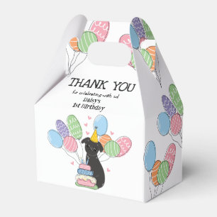 Black Brussels Griffon Dog Birthday Party Favour Box