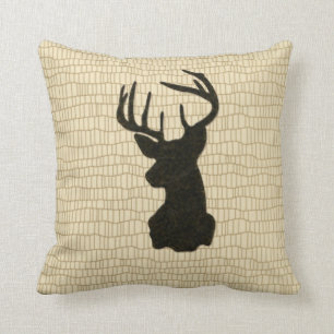 Black Buck on Reptile Look Cushion