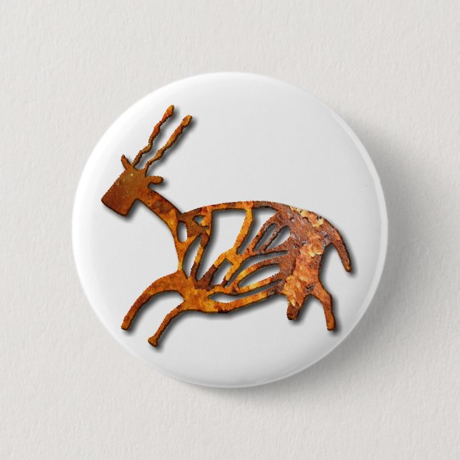 Black Buck - rust 6 Cm Round Badge (Front)