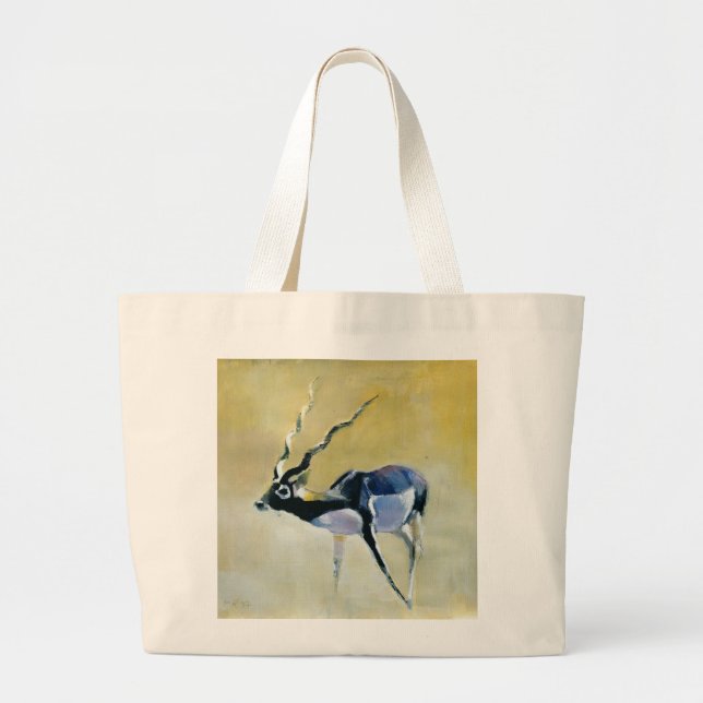 Black Buck Velavadar 1997 Large Tote Bag (Front)