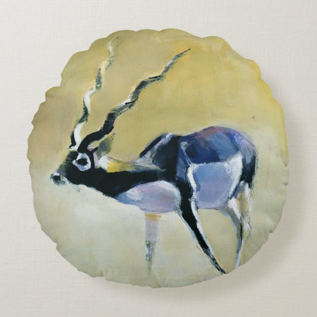 Black Buck Velavadar 1997 Round Cushion (Front)