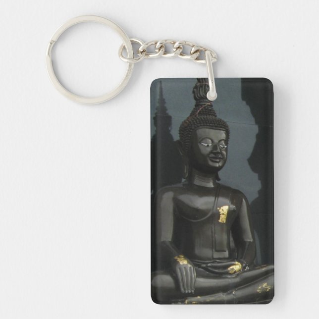 Black Buddha ... Nong Khai, Isaan, Thailand Key Ring (Front)