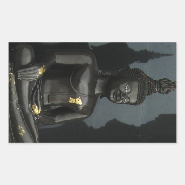 Black Buddha ... Nong Khai, Isaan, Thailand Rectangular Sticker (Front)