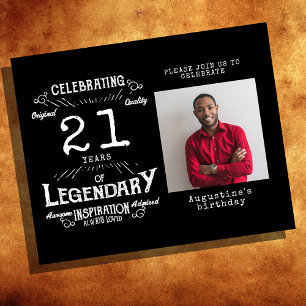 Black Budget 21st Birthday Invitation Flyer