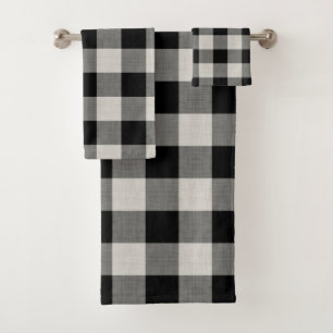 Black Buffalo Check   Modern Farmhouse Bath Towel Set