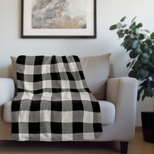 Black Buffalo Check Modern Farmhouse Sherpa Blanket
