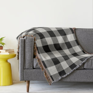 Black Buffalo Check Modern Farmhouse Throw Blanket