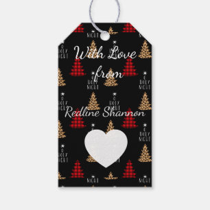 Black Buffalo Plaid Christmas Gift Tags