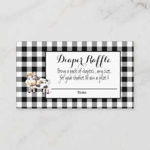 Black Buffalo Plaid Diaper Raffle Enclosure Card