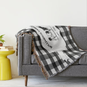 Black Buffalo Plaid Farm Cow Throw Blanket